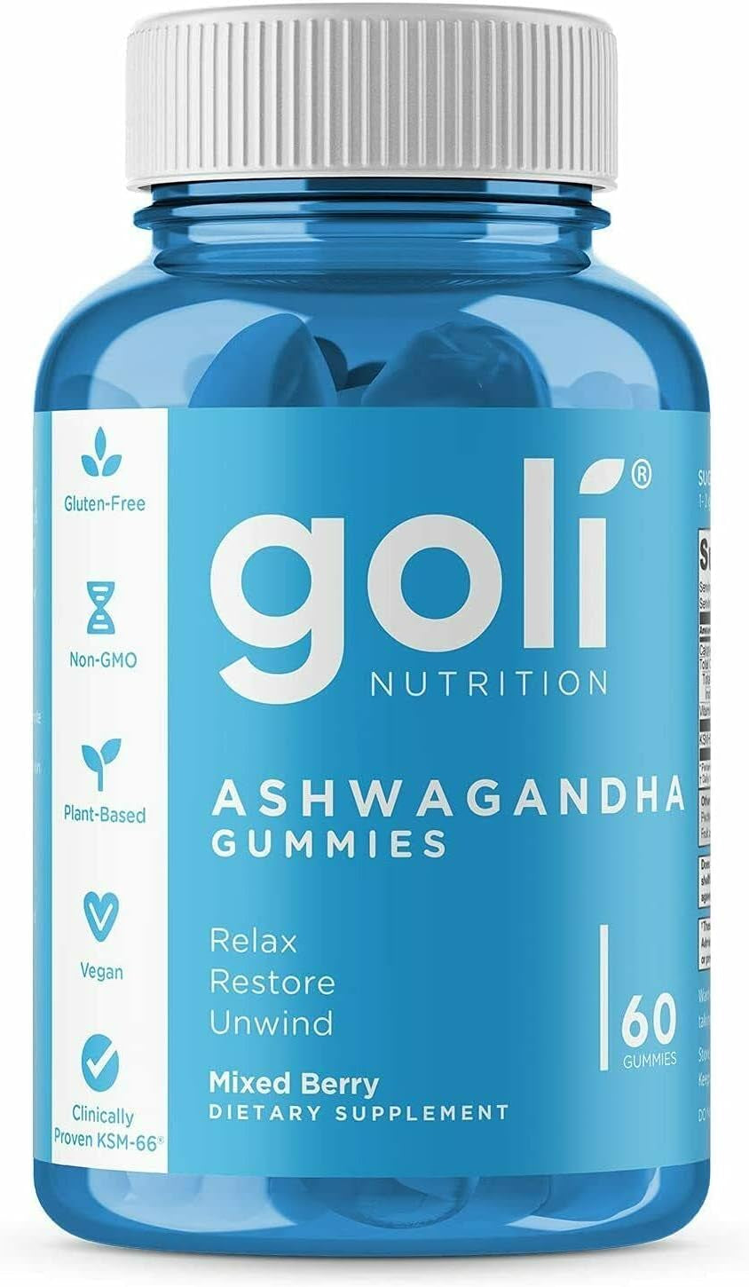 ASHWAGANDA Vitamin Gummy - Relax & Restore Gummies - Mixed Berry Flavor - 60 Count